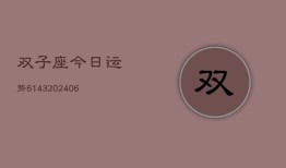 双子座今日运势6143(20240615)