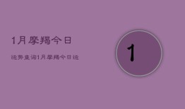 1月摩羯今日运势查询，1月摩羯今日运程