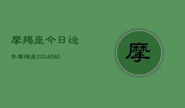 摩羯座今日运势摩羯座(20240613)