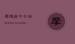 摩羯座今日运势在哪方位(20240613)