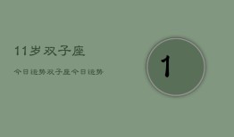 11岁双子座今日运势，双子座今日运势查询11岁