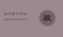 双子座今日运势查询美国神婆网，双子座今日运势：美国神婆网权威解析