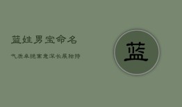 蓝姓男宝命名：气质卓绝，寓意深长，展独特风貌